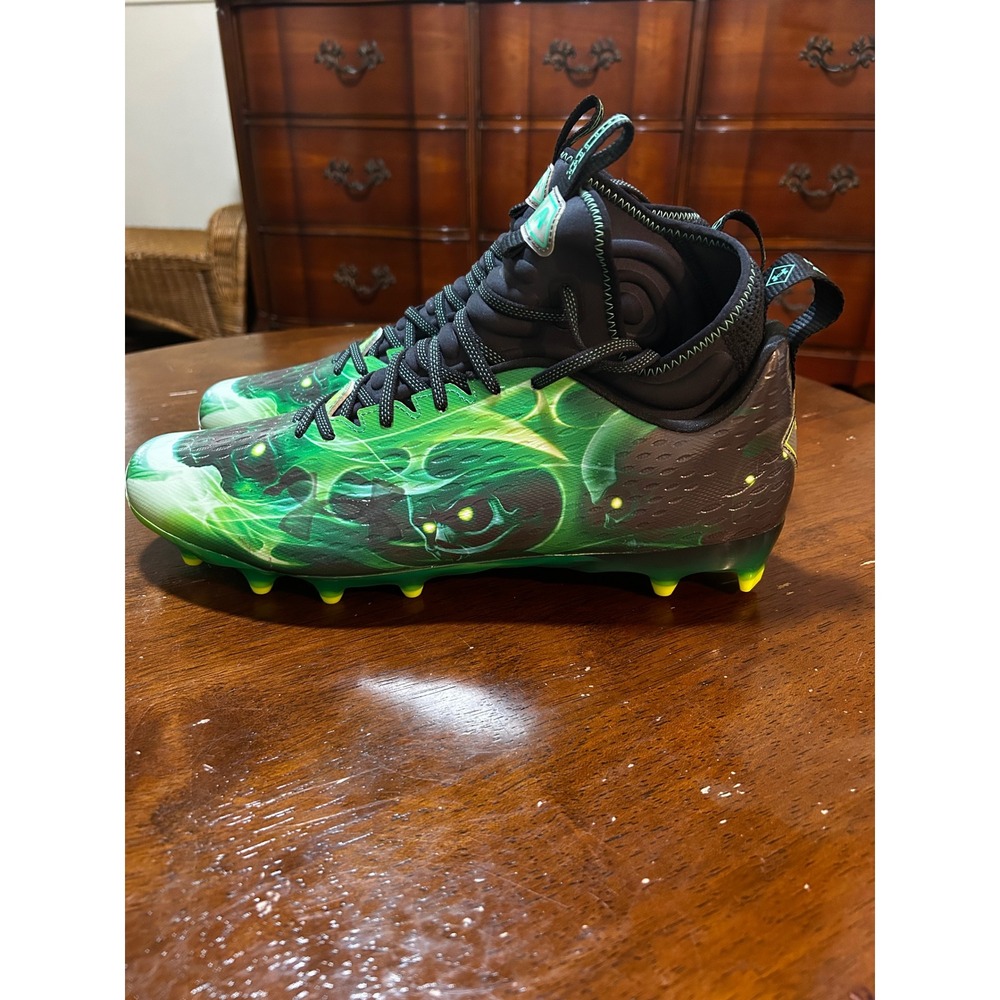 Under Armour Highlight MC Football Cleats Green Skull 3025376-001 Mens 14 - Picture 2 of 7